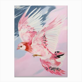 Pink Ethereal Bird Painting Finch 5 Canvas Print