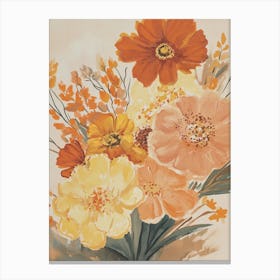 Orange Flowers In A Vase Canvas Print