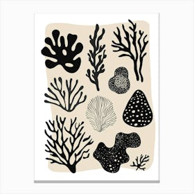 Coral Collection (Black) Canvas Print