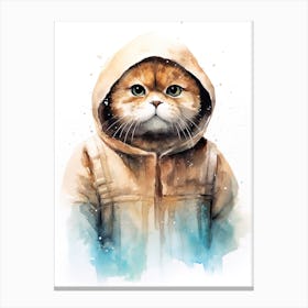 Scottish Fold Cat As A Jedi 1 Canvas Print