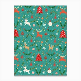 Festive Reindeer Wonderland Canvas Print