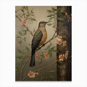Dark And Moody Botanical Hummingbird 2 Canvas Print