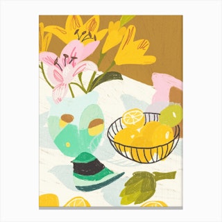 Lilies And Lemons Canvas Print