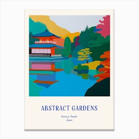 Colourful Gardens Ninna Ji Temple Japan 3 Blue Poster Canvas Print