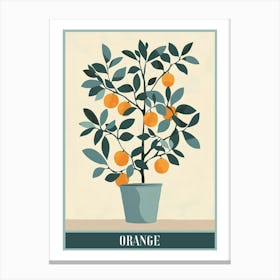 Orange Tree Flat Illustration 1 Poster Canvas Print
