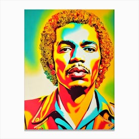Jimi Hendrix Colourful Pop Art Canvas Print