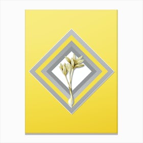 Botanical Autumn Crocus in Gray and Yellow Gradient n.348 Canvas Print