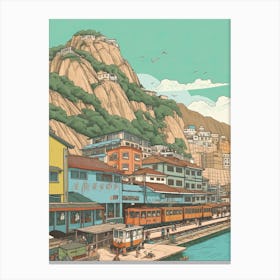 Busan South Korea Travel Illustration 1 Canvas Print