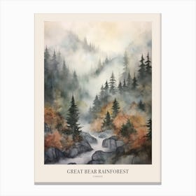 Autumn Forest Landscape Great Bear Rainforest Canada 1 Poster Canvas Print