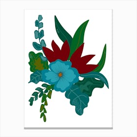 Tropical Flowers Vector Illustration Canvas Print