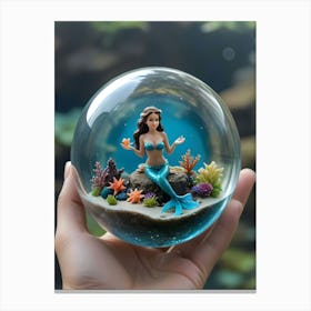 Mermaid In A Glass Ball Canvas Print