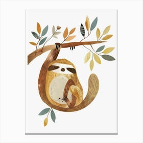 Charming Nursery Kids Animals Sloth 4 Canvas Print