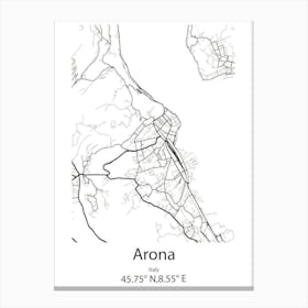 Arona,Italy Minimalist Map Stampe su tela