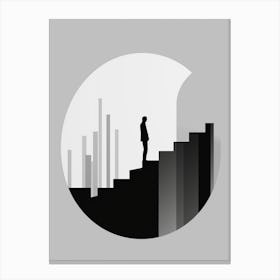 Silhouette Of A Man On The Stairs Canvas Print