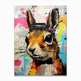 Squirrel in a hat Canvas Print