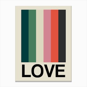 Retro Stripe Love Preppy 1 Canvas Print
