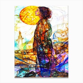 Ponder About - Woman Wondering Canvas Print