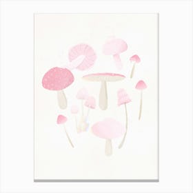 Pink Mushrooms Canvas Print