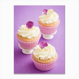 Cupcakes With Flowers Canvas Print