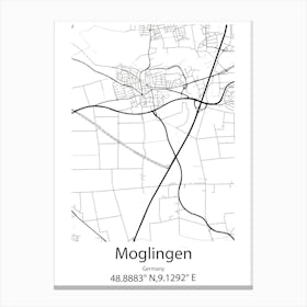 Moglingen,Germany Minimalist Map Canvas Print