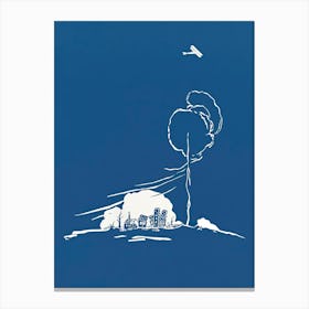 Small Town On Blue Art Print, Edward Penfield Canvas Print