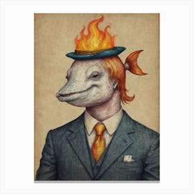 Flaming Fish Canvas Print