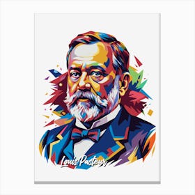 Louis Pasteur 01 Portrait WPAP Pop Art Canvas Print