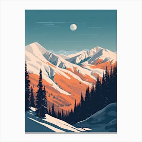 Aspen Snowmass   Colorado, Usa, Ski Resort Illustration 2 Simple Style Canvas Print