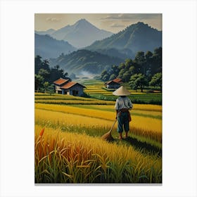 Asian Rice Field Canvas Print