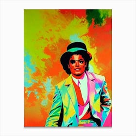 Michael Jackson Colourful Pop Art Canvas Print