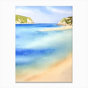 Durdle Door Beach 3, Dorset Watercolour Canvas Print