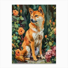 Shiba Inu Acrylic Painting 1 Canvas Print