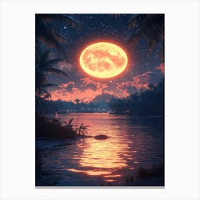 Full Moon Over Water 14 Canvas Print