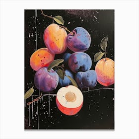 Plums & Nectarines Art Deco Inspired 2 Canvas Print