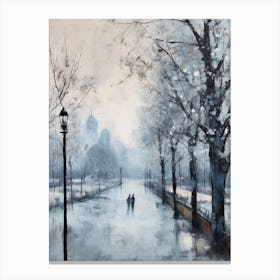 Winter City Park Painting Battersea Park London 1 Canvas Print