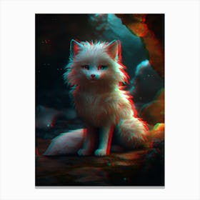 Fox In 3d Canvas Print