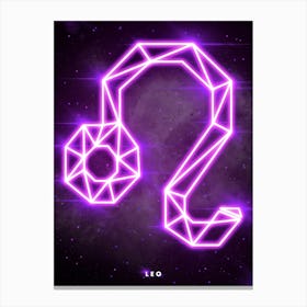 Leo Neon Sign Canvas Print