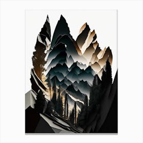 Dolomiti Bellunesi National Park Italy Cut Out PaperII Canvas Print