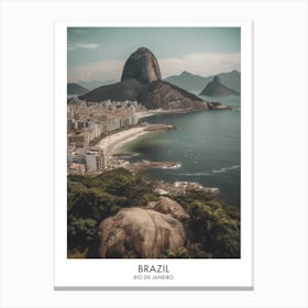 Rio De Janeiro, Brazil 5 Watercolor Travel Poster Canvas Print
