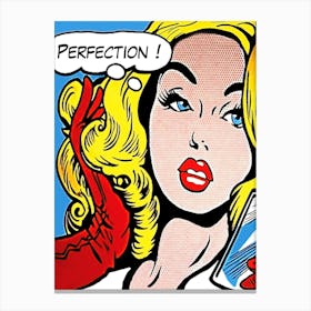 Pop Art Blondie Girl Making A Selfie Canvas Print