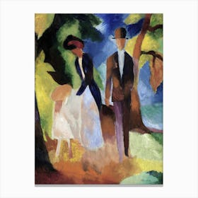 August Macke S People By A Blue Lake (1913) Famous Painting Canvas Print