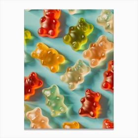 Retro Gummy Bears Candy Sweets Pattern 2 Canvas Print
