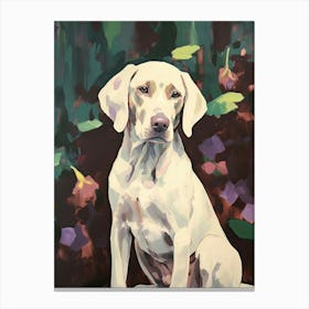 A Weimaraner Dog Painting, Impressionist 4 Canvas Print