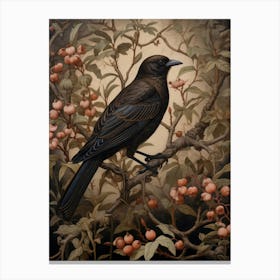 Dark And Moody Botanical Cowbird 4 Canvas Print