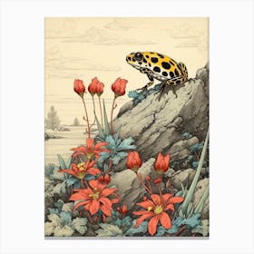 Poison Dart Frog Japanese Style Illustration 7 Canvas Print