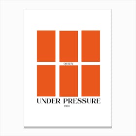 Under Pressure Queen And Bowie Inspired Retro Canvas Print
