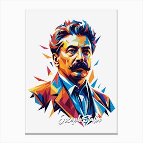 Joseph Stalin 01 Portrait WPAP Pop Art Canvas Print