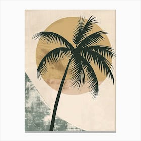 Palm Tree Minimal Japandi Illustration 2 Canvas Print