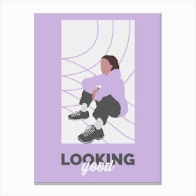 Looking You - Illustration Of A Woman 1 Canvas Print