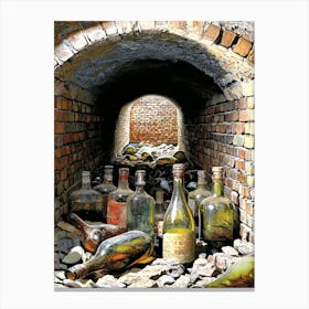 Wine Bottles In A Tunnel Canvas Print